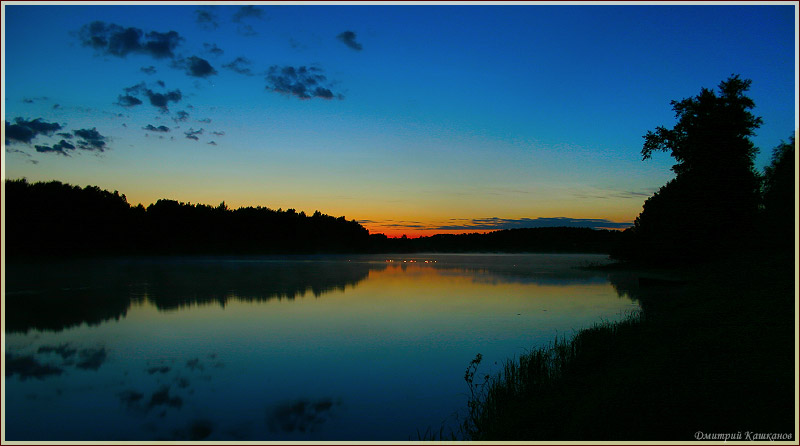 вечерний пейзаж с озером