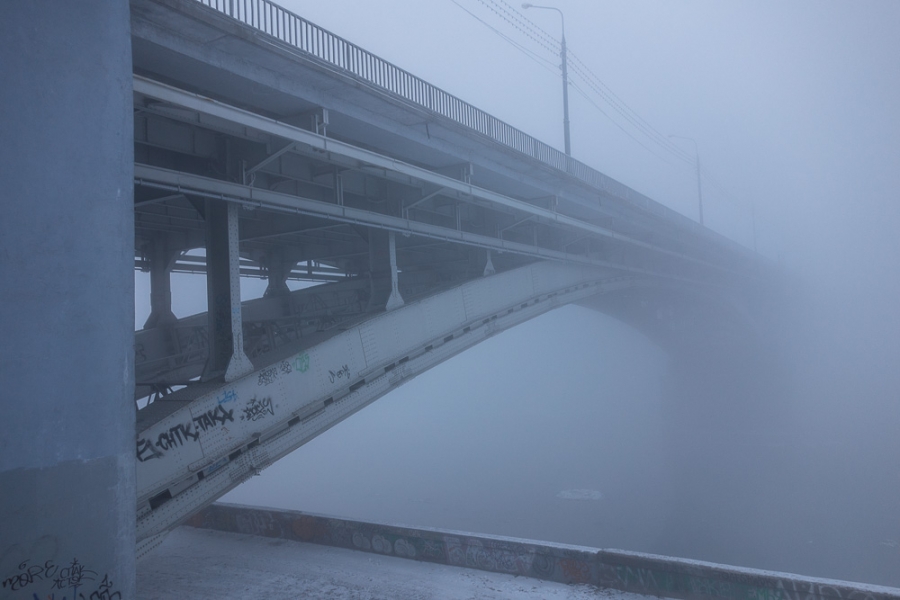 Сильный туман. Фото. Канавинский мост