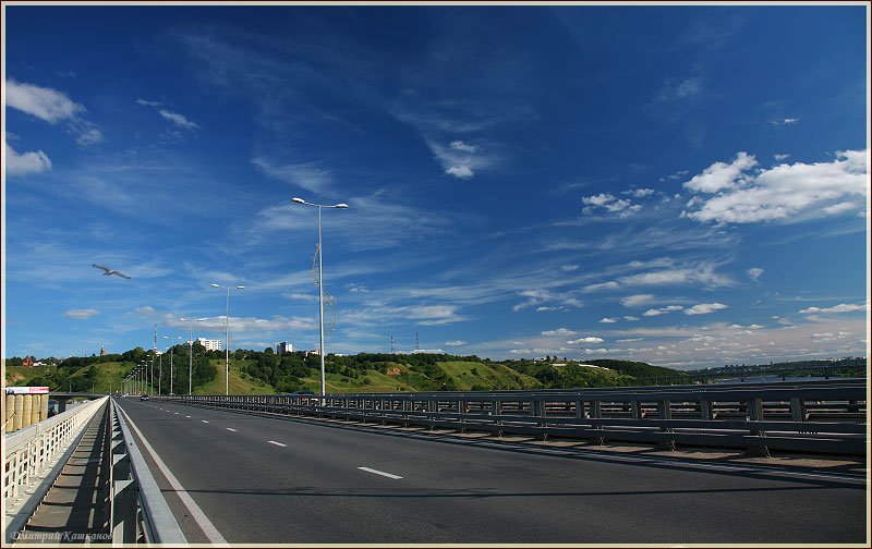 Нижегородский метромост. Вид на автодорогу. Фото Нижнего Новгорода